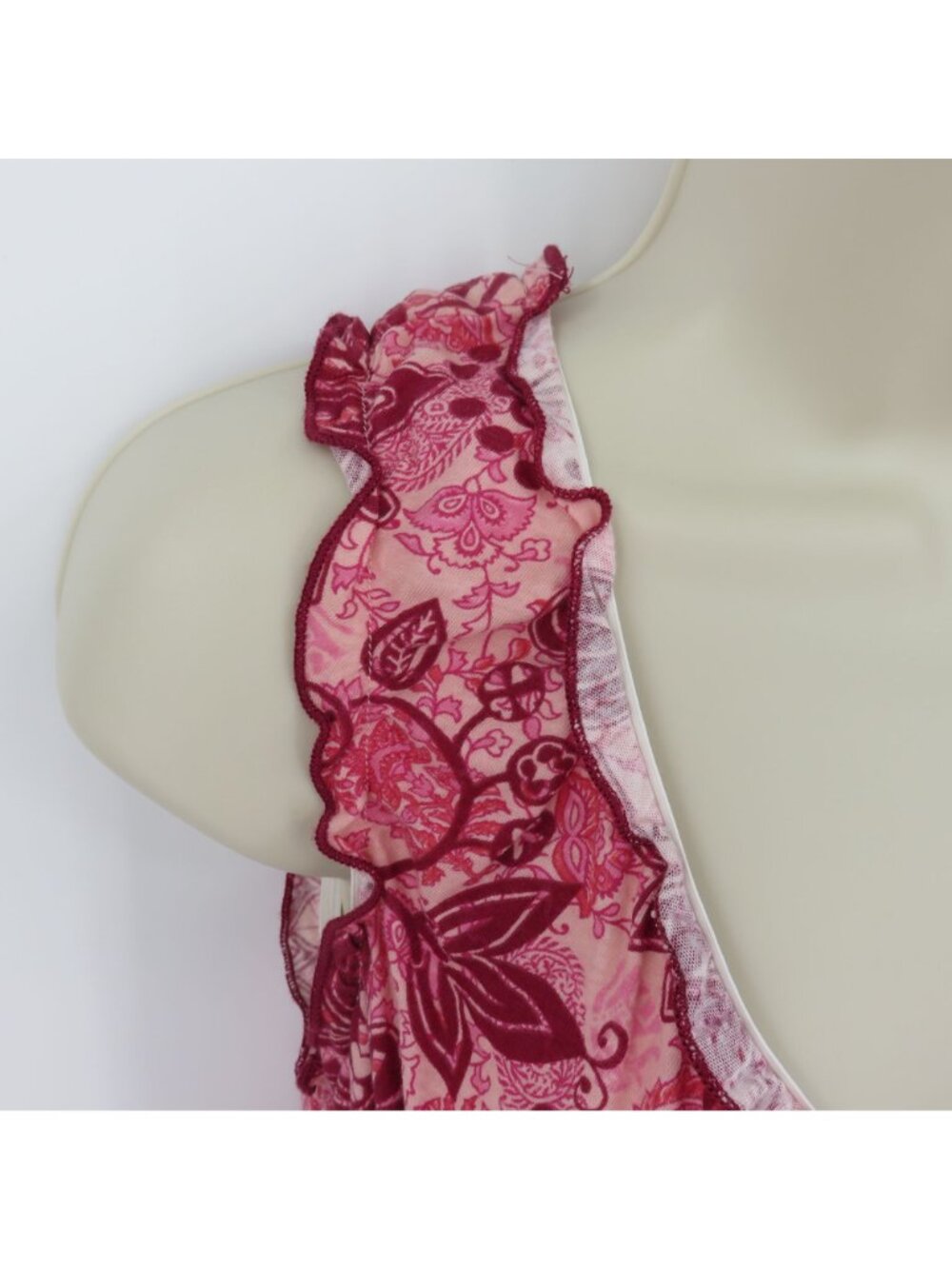 Y2K Daytrip Juniors Large Pink Red Floral Bow Babydoll Tank Top Shirt Scoop Neck - Picture 3 of 11